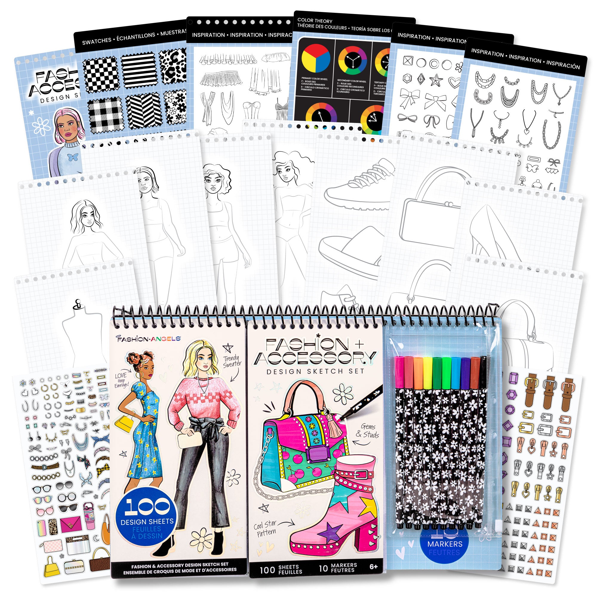 Fashion & Accessory Design Sketch Set w/Markers – Fashion Angels